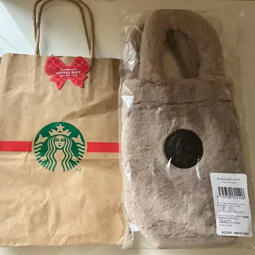[ 24시간 이내 발송 ] 스타벅스 보틀 숄더백 퍼 베이지