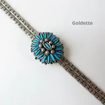 Goldette 골데드 터콰이즈 꽃 목걸이 빈티지 미국