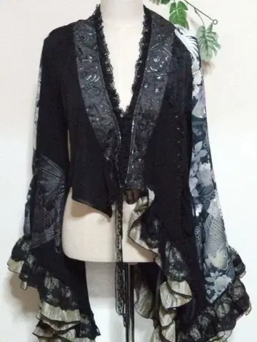 큐티 플래시 비대칭 기모노 가디건