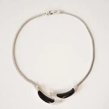 [ 새상품급 ] MONET 모네 실버 x 블랙 목걸이 초커