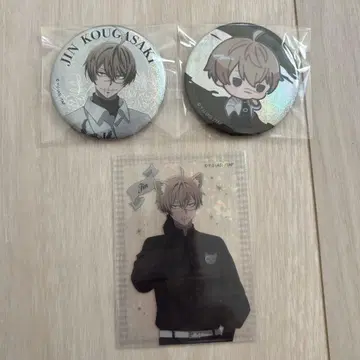 황후사 진 GIGO 콜라보 캔 배지 2개 케모미미 클리어 카드