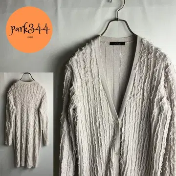 [ ROSSO 프린지풍 입체 디자인 아크릴 x 코튼 롱 가디건 ]