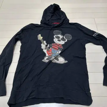 미키마우스 후드 부착 후드티 블랙