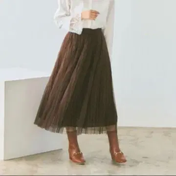 cohina 튤 오버 플라워 스커트