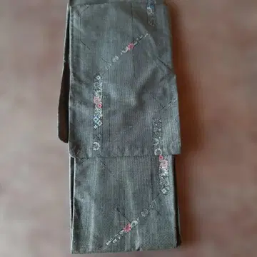 그레이 꽃무늬 기하학 패턴 울의 기모노