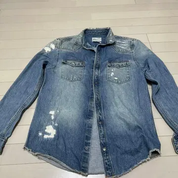 데님 자켓 데미지 가공 긴팔