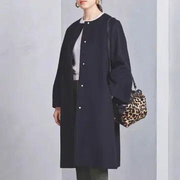 새상품급 유나이티드 애로우즈 블랙 캐시미어 혼방 롱 코트