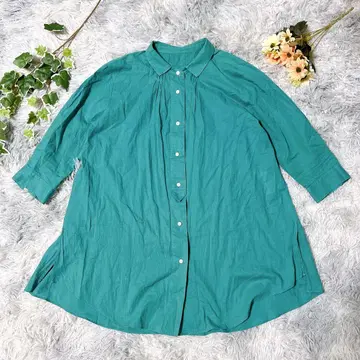 GEORGES RECH 36 터콰이즈 블루 튜닉 셔츠 A라인