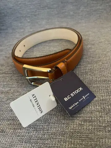 새상품 B.C STOCK 캐러멜 가죽 벨트