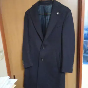 메루카리 시 한정판 가격 인하 LARDINI 네이비 체스터 코트