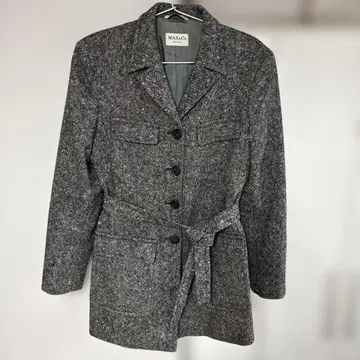 MAX&Co. 그레이 트위드풍 체스터 코트