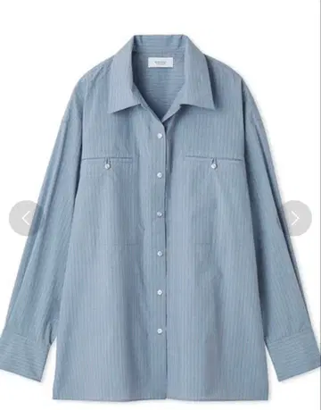 emmi 스트라이프 루즈 실루엣 셔츠 블루