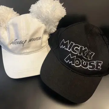 미키마우스 폼폼 포함 캡 2종 세트