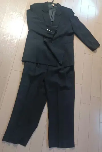 17호 블랙 포멀 수트 셋업 자켓과 팬츠 세트