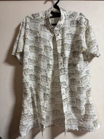 풍경화 프린트 반팔 셔츠