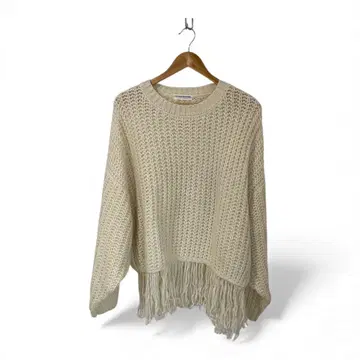 RODEO CROWNS 프린지 니트 스웨터 아이보리 화이트 니트