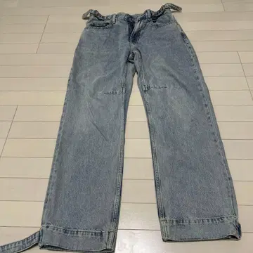 라이트 블루 와이드 레그 데님