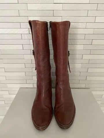 브라운 가죽 부츠 ALBERTO FERMANI 알베르타 36