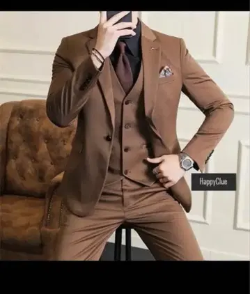 브라운 턱시도 베스트 포함