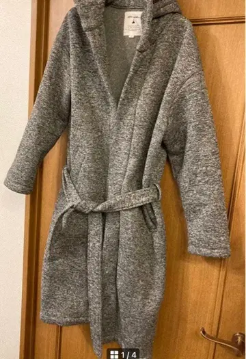 niko and - 후드 부착 롱 코트 그레이