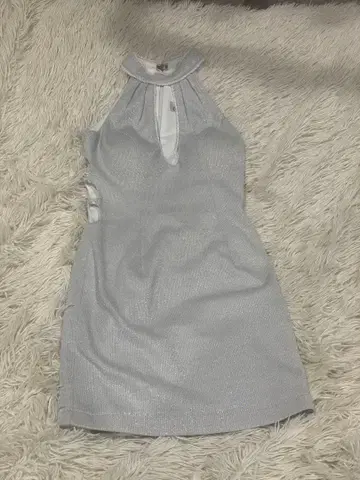안 홀더넥 라메 드레스
