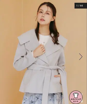 JILL by JILL STUART 비쥬 버튼 빅 칼라 숏코트