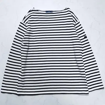 T7 XL 세인트 제임스 바스크 셔츠 웨쌍 프랑스제 남성용 블랙 화이트