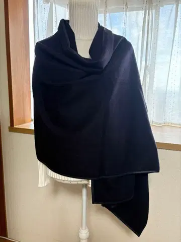 ASAUCE MELE 가죽 트리밍 캐시미어 대형 스톨