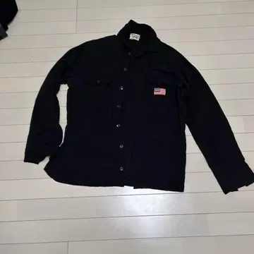 미국 국기 패치 포함 블랙 긴팔 셔츠