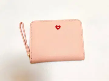 러브레터형 지갑 이단 접이식 핑크