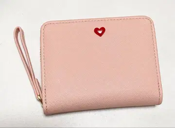 러브레터형 지갑 이단 접이식 핑크