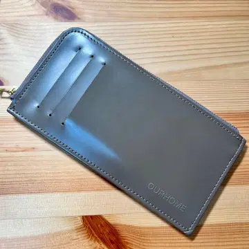 OURHOME 아워홈 슬림 가죽 장지갑 리치 베이지