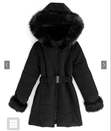 후드 부착 블랙 다운 자켓