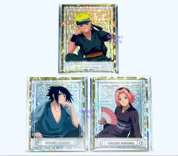 NARUTO 나루토 사스케 사쿠라 홀로그램 클리어 시트 레어 금박
