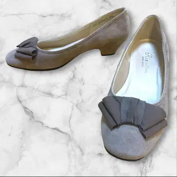 리즈라피네 리본 포함 펌프스 베이지 플랫슈즈 23cm EE