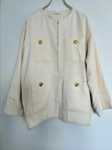 라운지 드레스 라이트 트위드 자켓 아이보리