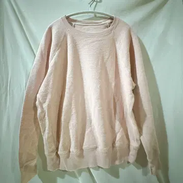 핑크 리브 크루넥 맨투맨 L