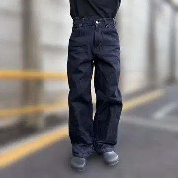 ZARA 리지드 데님 배기진 인디고