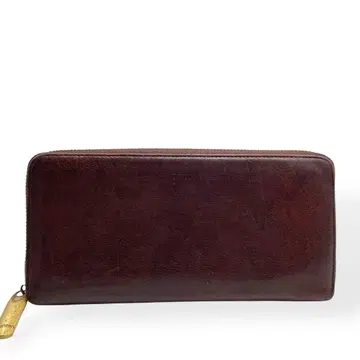 새상품급 genten 겐텐 장지갑 지퍼 지갑 브라운 천연 가죽 남녀 공용