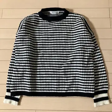 11.28 AIRBY 니트 스웨터 보더 블랙 L