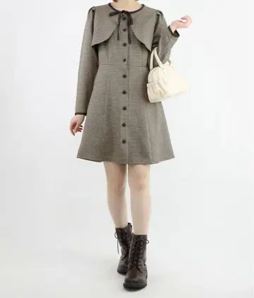 fint 레이어드 스타일 체크 미니 원피스