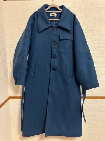 ABITOKYO 네이비 롱 코트 버튼 포함