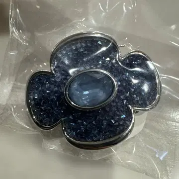 컴플렉스 비즈 파란 꽃 모양 크리스탈 헤어핀 스와로브스키