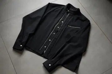 블랙 스탠드 카라 자켓