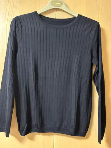 Leilian/레리안*리브 긴팔 니트 다크 네이비