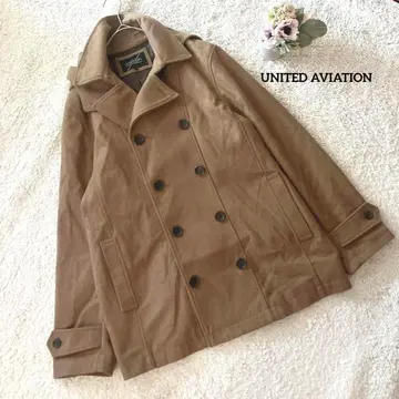 UNITED AVIATION 피 코트 XL 남성용 베이지 브라운