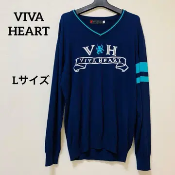 [ 새상품급 ] VIVA HEART V넥 니트 스웨터 로고 자수