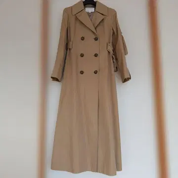 JILL STUART 베이지 더블 브레스트 롱 코트 S 트렌치