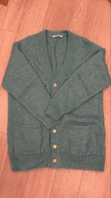 AURALEE 블루그린 가디건 사이즈 1