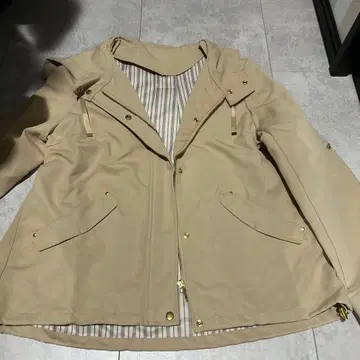 베이지 후드 부착 마운틴 후드티